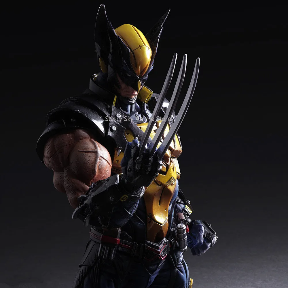 PLAY ARTS X-MEN Wolverine figura de acción modelo juguetes muñeca móvil conjunta 26cm regalo de cumpleaños para novio muñeca genial