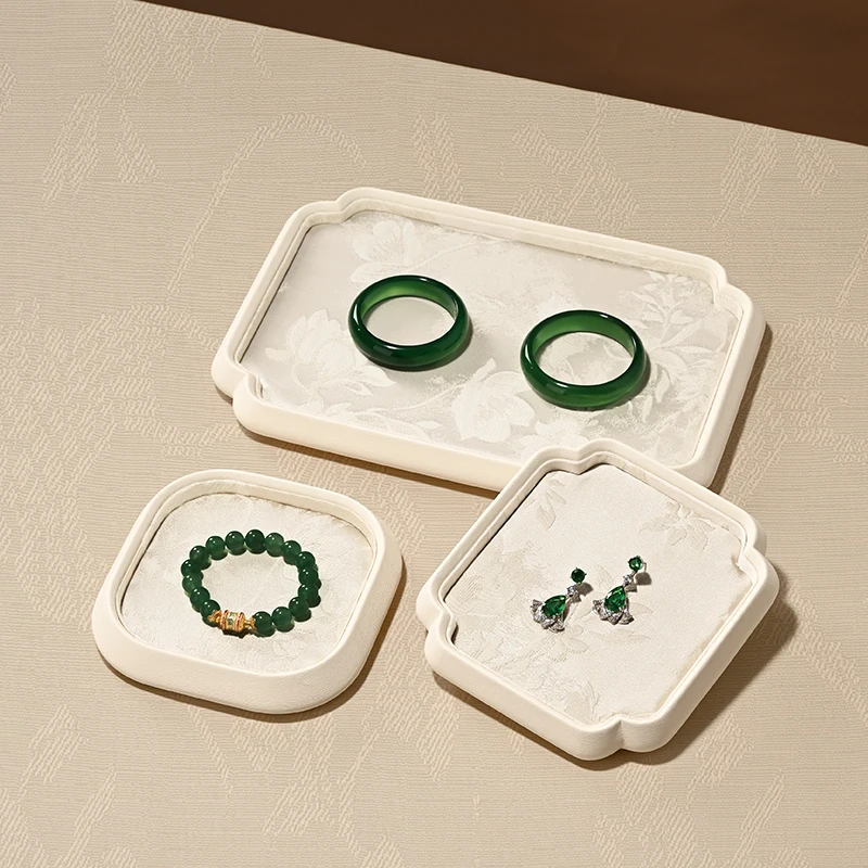 Oirlv النمط الصيني علبة مجوهرات مجوهرات عرض لوحة الذهب والفضة اليشم سوار مجوهرات عرض الدعائم خاتم عرض صينية