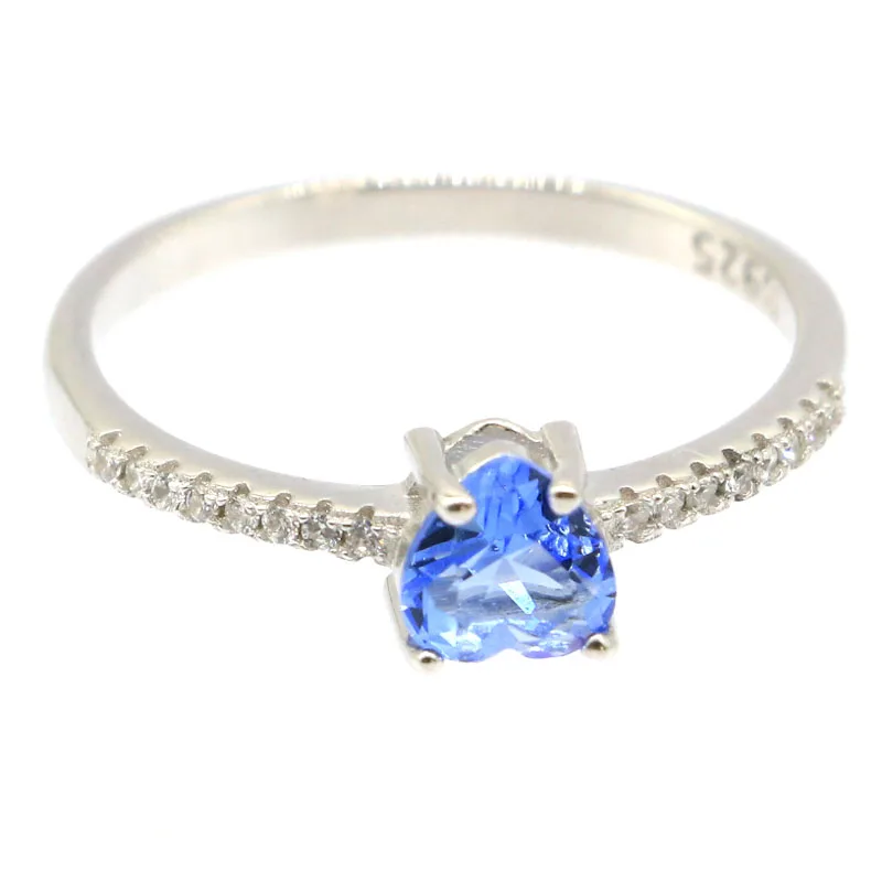 

Купите 5, получите 1 бесплатно 7x7 мм, милое сердце, танзанит, фиолетовый танзанит, розовый кунцит, женский подарок, кольца из твердого серебра 925 пробы