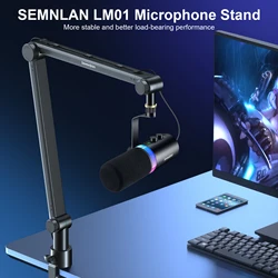 Sinelan microfone boom braço suporte com desktop profissional computador móvel jogo gravação ao vivo cantilever ajustável resistente lm01