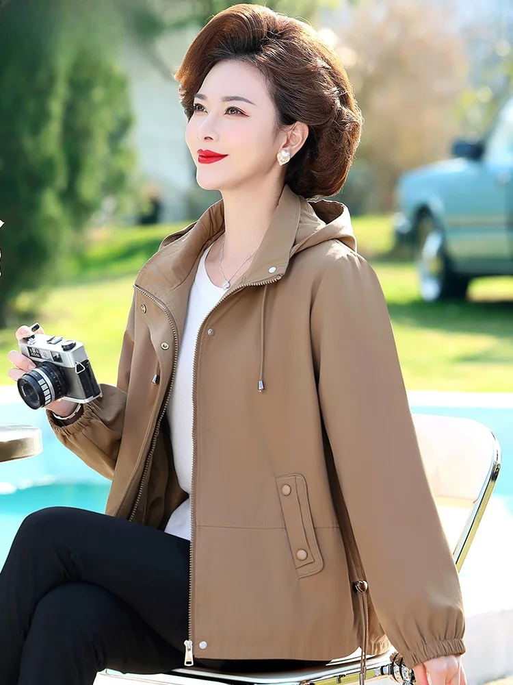 

Весенняя модная верхняя одежда Ele Mom: короткий кардиган для женщин среднего возраста в корейском стиле из полиэфирного волокна