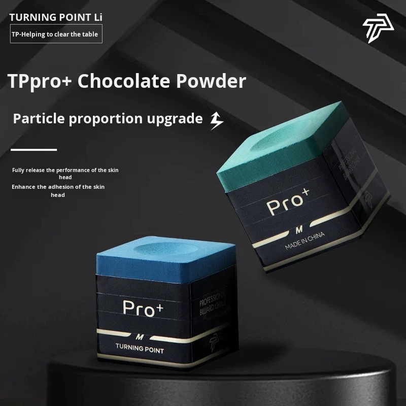 Original Tp Chalk  Professional Edition Pro+blue-green Eight Oil-based Magnetic Pool Cue Small Pointed Neutral 1/2 Rod Box