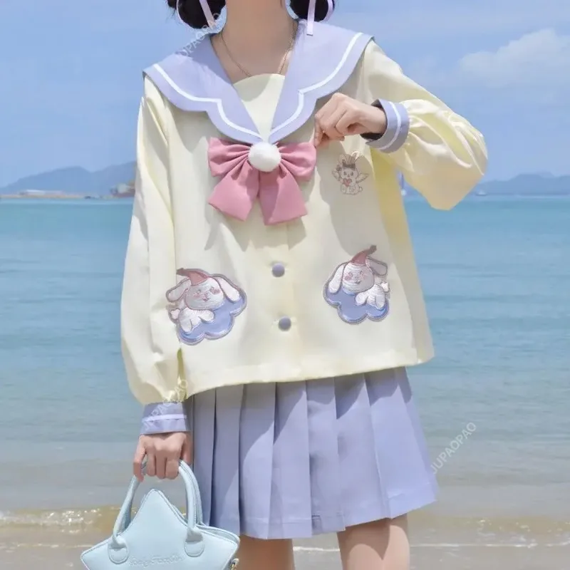 Kleuterschool Lief En Schattig Jk Uniform Lente En Zomer Lang Matrozenpak Met Korte Mouwen Pak Anime Personage Cosplay Kostuum