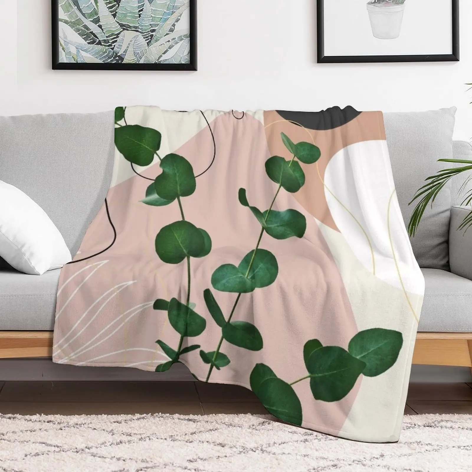 Eucalyptus Fan Palm Finesse #1 #tropical #decor #art Throw Blanket cosplay anime Luxury Brand Blankets