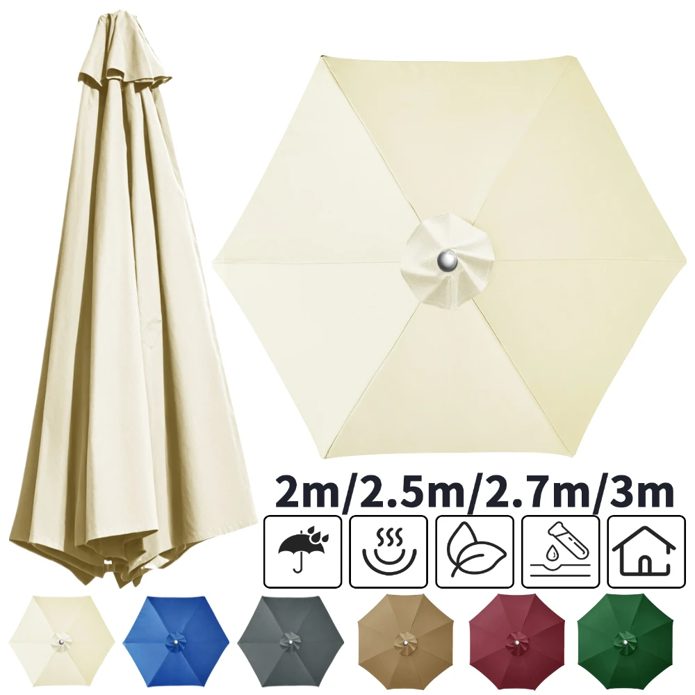 Patio Umbrella Replacement Canopy Market Umbrella Top Outdoor Table Umbrella Canopy for 6/8 Ribs Canopy Only