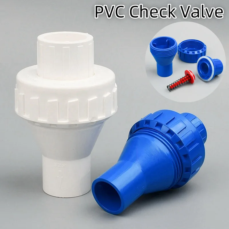 20~32mm PVC Belt spring One Way Non Return Check Valve Garden Watering Irrigation Water Pipe Connector Fittings Aquarium Adapter