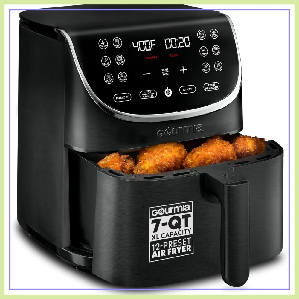 

7 Qt Air Fryer with LED Display, 12 Presets, 360° Technology, Nonstick Basket & Crisper Tray