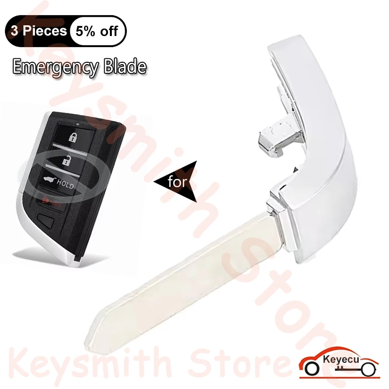 

Брелок аварийного ключа KEYECU с необрезанной вставкой для Acura MDX RDX 2022 2023 2024, автоматический умный дистанционный брелок FCC ID: KR5TP-2