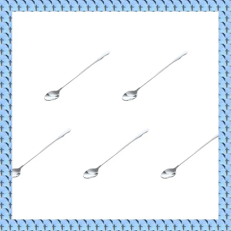 

NOCM 5Pcs 10 Inch Stainless Steel Tableware Long Handle Scoop Teaspoon