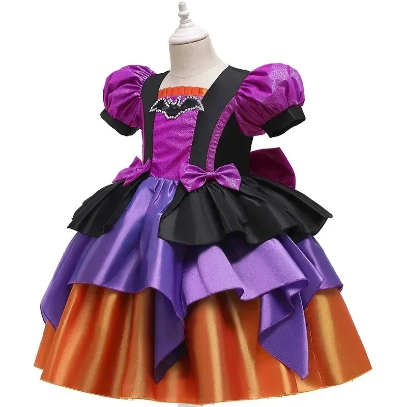 Halloween girls witch dresses Carnival toddler kids cosplay costume infant invisible dress children vampire pumpkin dress