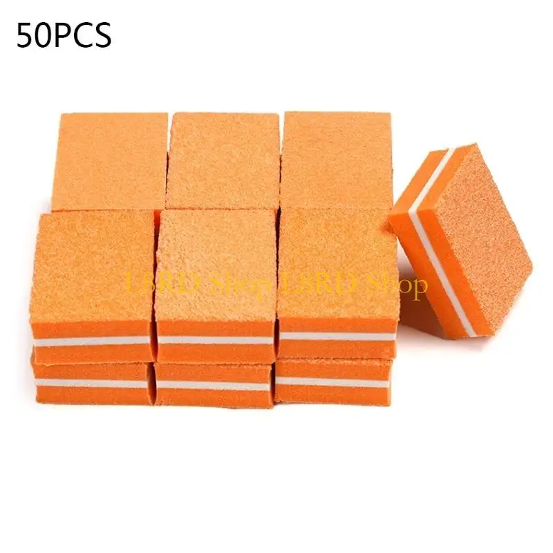 L8rd 50pcs ملفات الأظافر المصغرة على الوجهين كتل الأظافر الملونة تلميع الأظافر الصنفرة التلميع