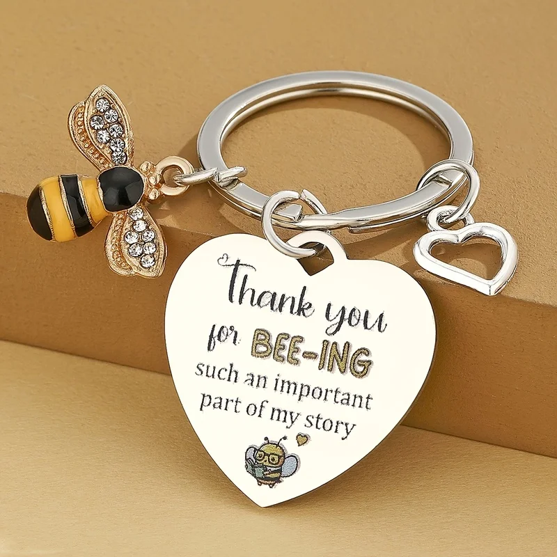 Bee Teacher キーチェーン – 女性への感謝の気持ちを伝えるギフト、最高の先生への誕生日、クリスマス、バレンタインデーの贈り物 1
