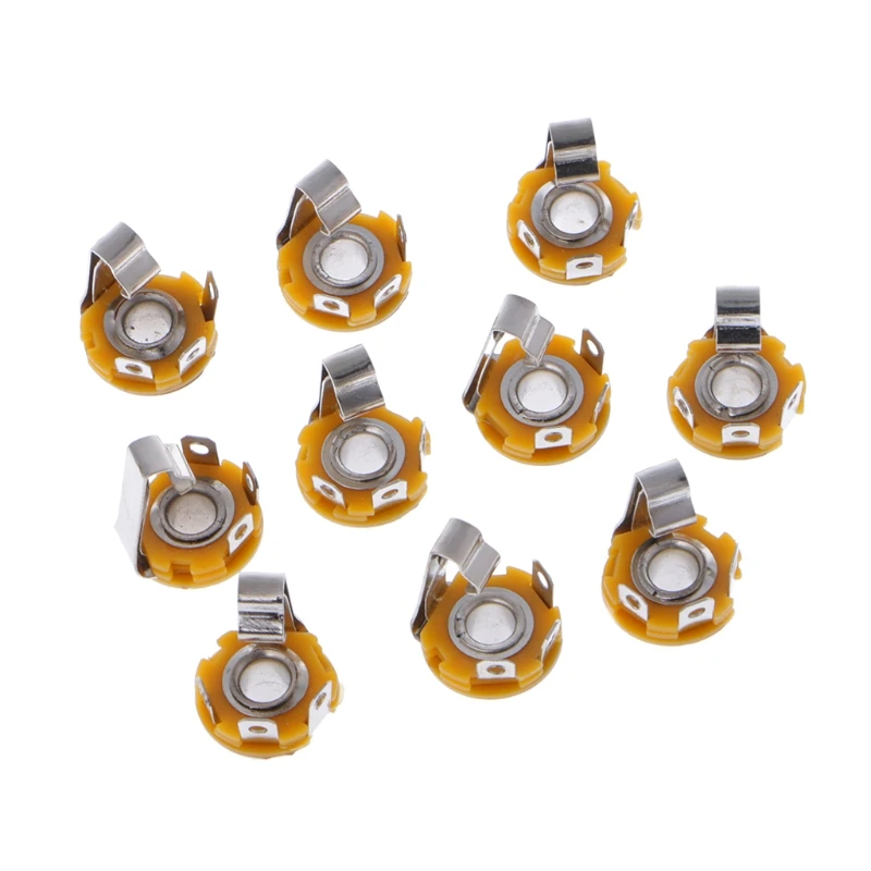 10 Pcs 1/4 Inch 6.35mm Mono Socket Female Connector Panel Mount Solder Dropship