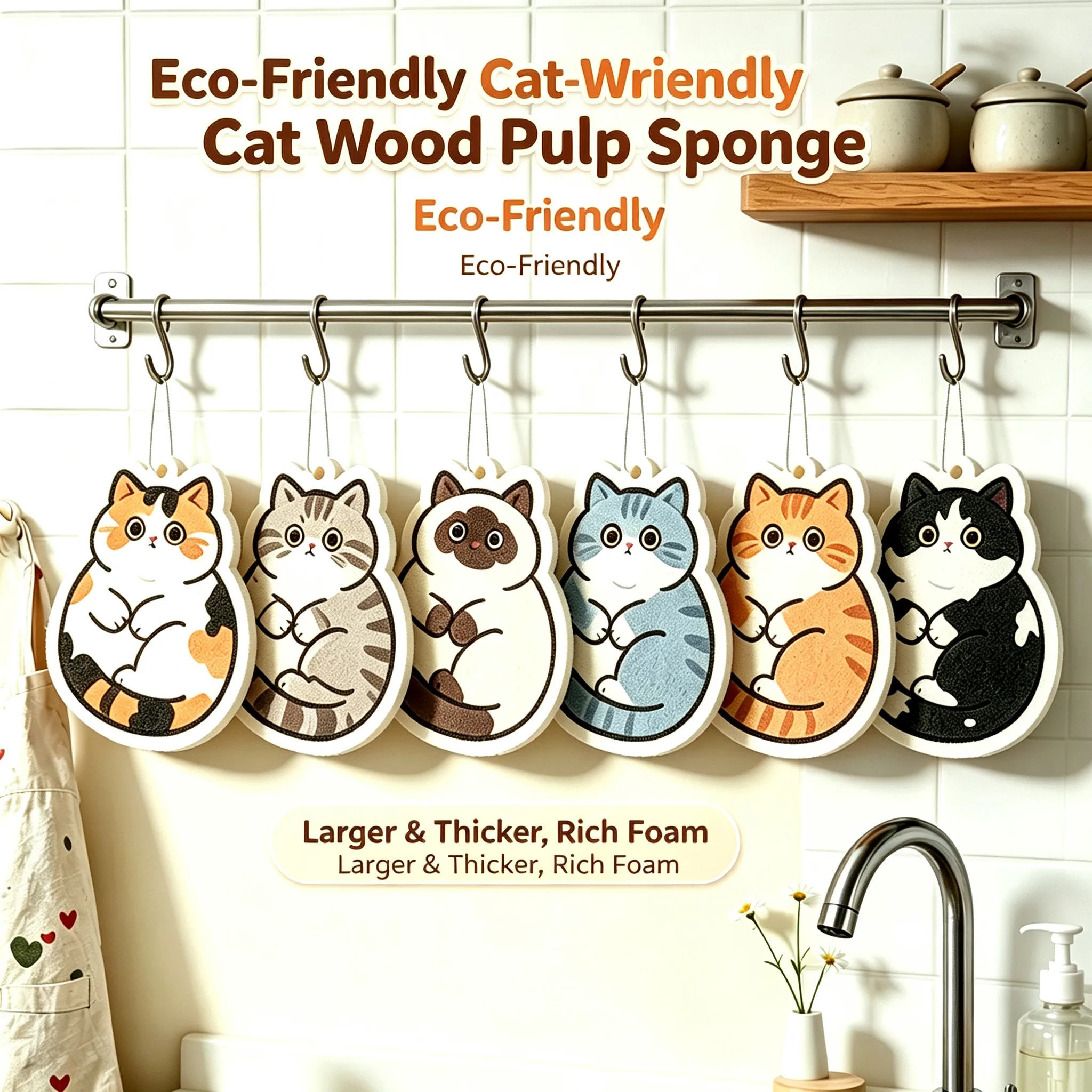 Wood Pulp Cotton Dish Washing Kitchen Dishwashing Bowl Household Cleaning Sponge For Wash Up Washable Sponges Clean Dishes