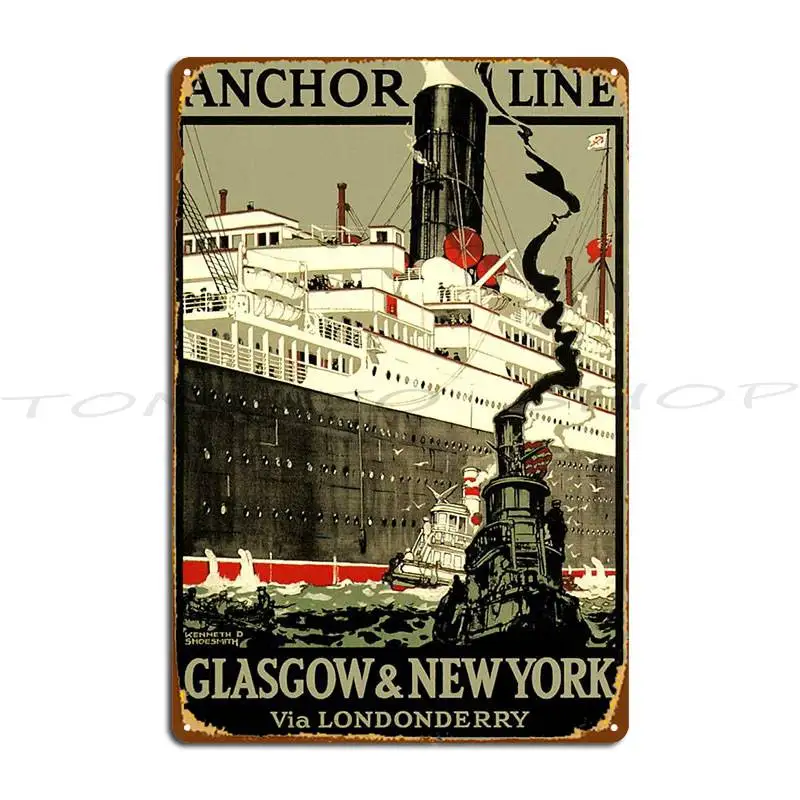 Vintage Ocean Liner Travel Metal Sign Poster Garage Custom Retro Wall Cave Personalized Tin Sign Poster