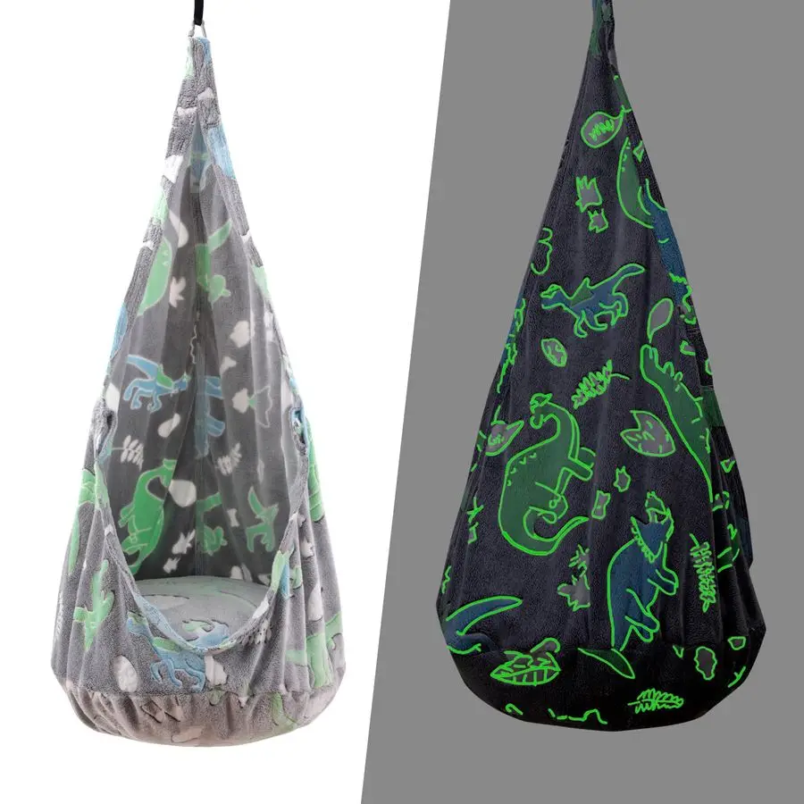 Pod Swing Seat, Sensory Swing Chair with PVC Inflatable Cushion, Hanging Hammock Chair for Indoor and Outdoor Use