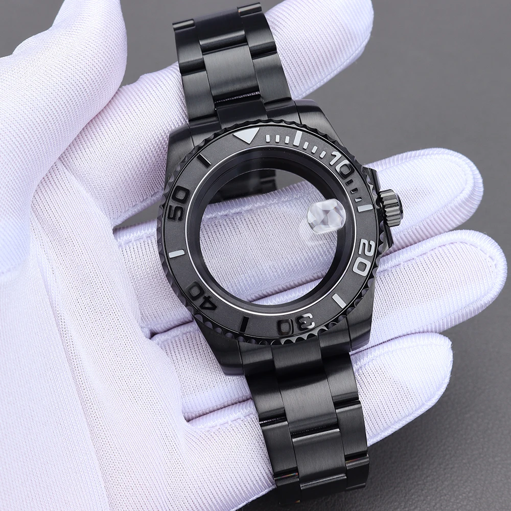 

40mm Diver Watch Case Sapphire for SUB GMT NH34 NH35 NH36 Miyota8215 ETA2824 slide glide lock clasp soild stainless steel strap