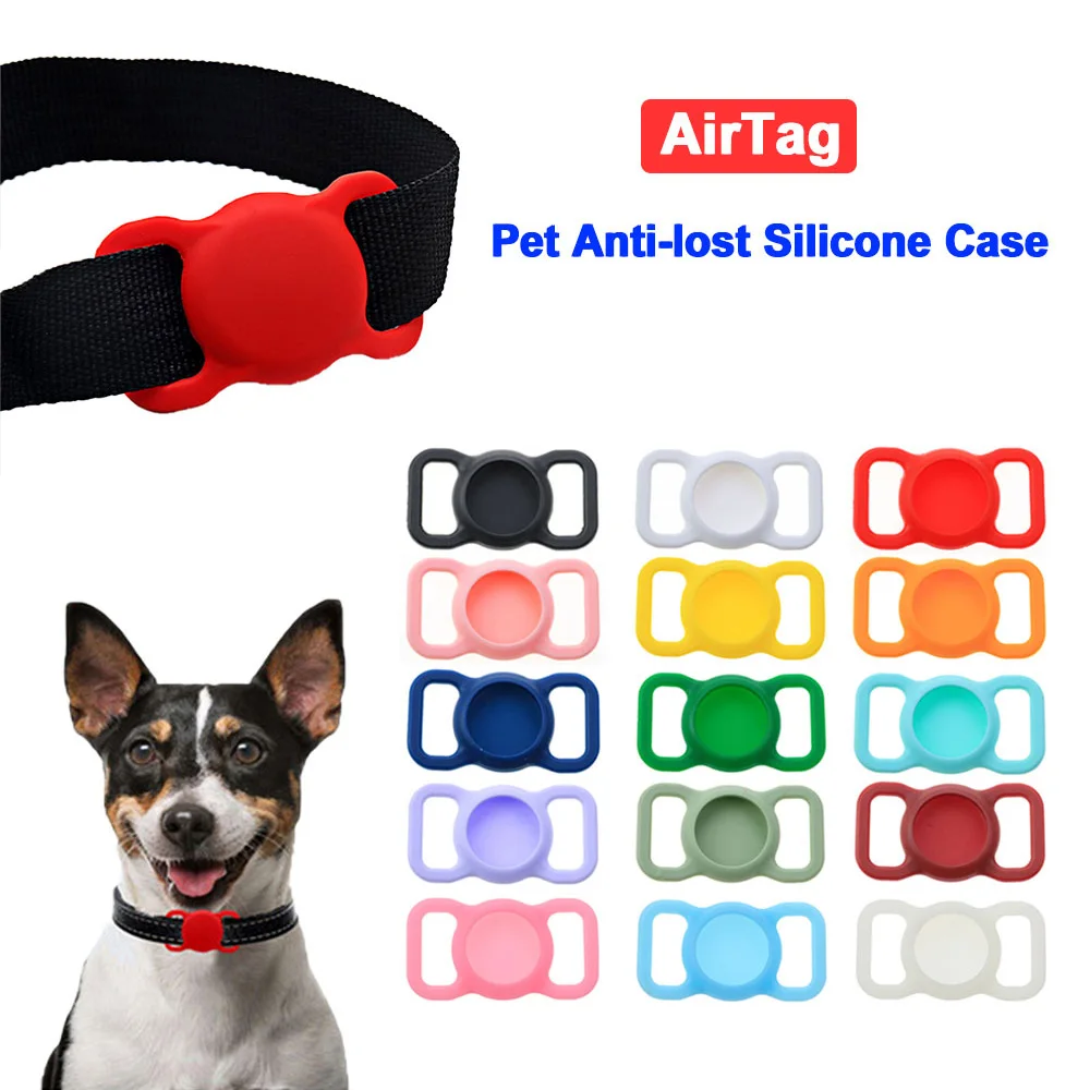 1Pc Voor Apple Airtag Case Hond Kat Kraag Gps Finder Kleurrijke Lichtgevende Beschermende Siliconen Case Voor Apple Air Tag tracker Case