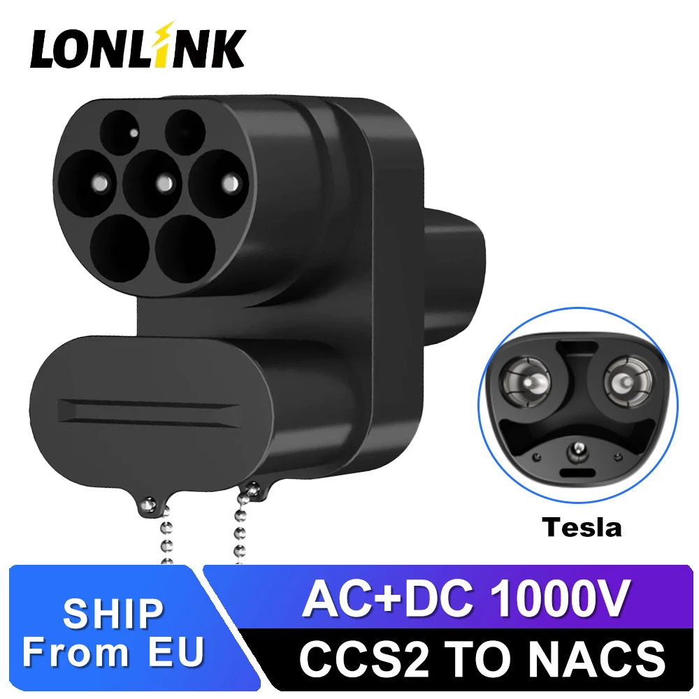 LONLINK CCS2 to Tesla EV Charger Adapter AC+DC 250A 1000V Electric Vehicle DC Charging CCS2 To Tesla Convertor dc combo 2