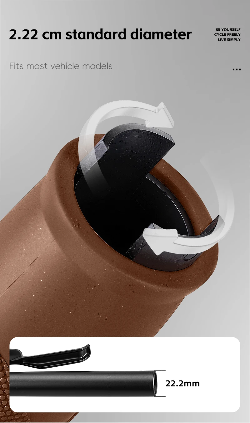 WEST BIKING Ergonomische Lock-On Fahrradgriffe Rutschfester TPR-Gummi Stoßdämpfender Lenkergriff für Mountainbikes und Pendlerfahrräder Braun – Detail 7