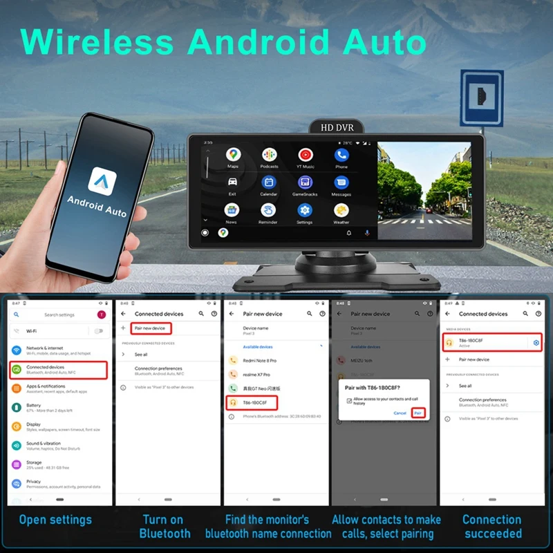 APPLIA-10.26In 4K DVR Monitor samochodowy Carplay Android Auto Dashboard ADAS Dash Cam Dual Cameras GPS Navigation WIFI FM IPS Screen