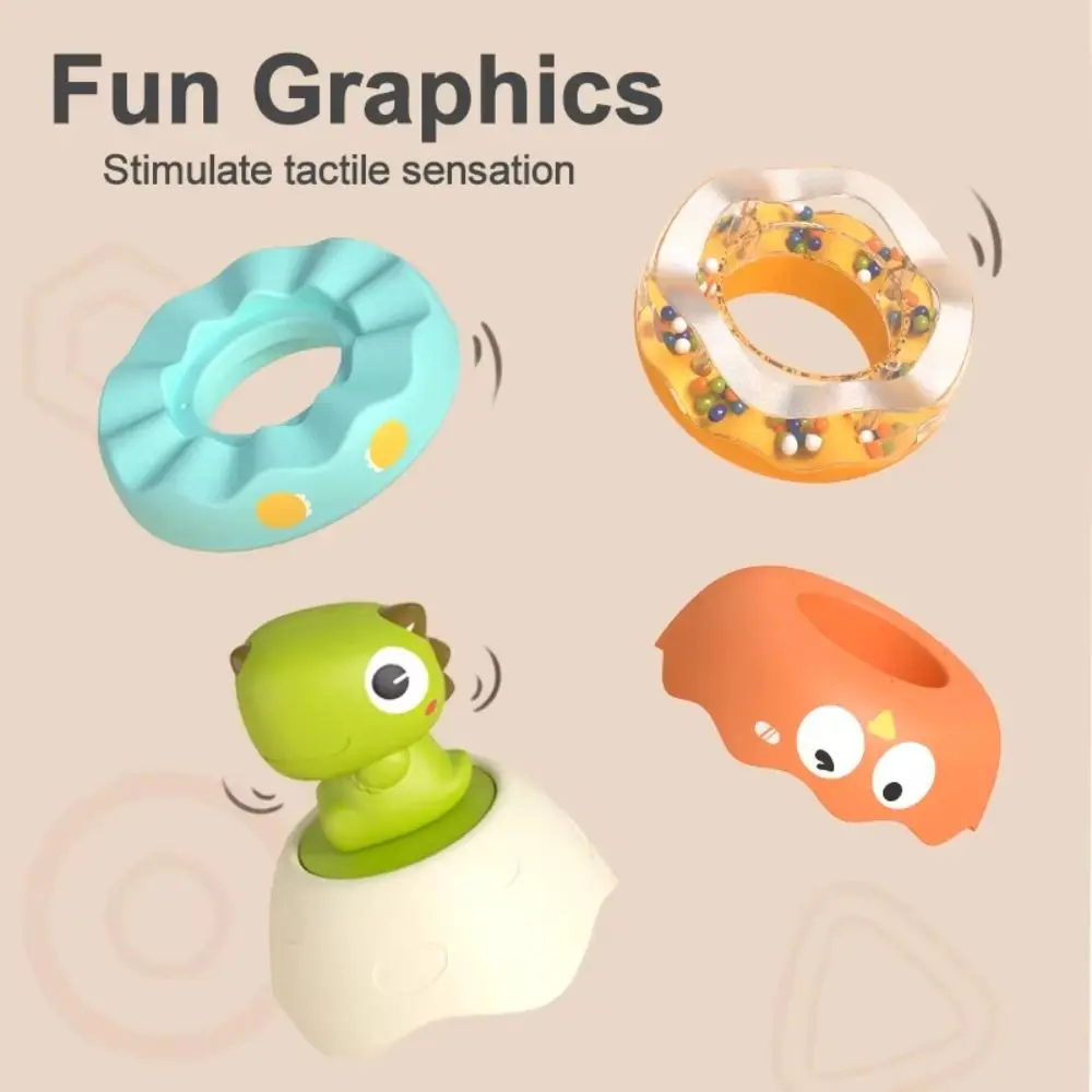 Ferrule Dinosaur Rainbow Stacking Toys Rattle Montessori Toy Stacking Rings Developmental Toys Puzzle Rainbow Tower