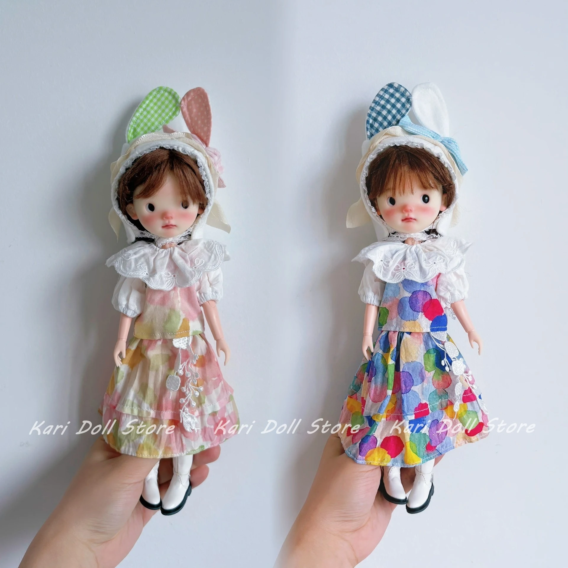 

Kari Doll Clothes and skirts 2025 Colorful polka dot top skirt bunny hat set for Landazz Landoudou Doll