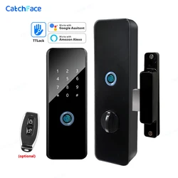 New Double Side Fingerprint Gate Bluetooth TTLock App Passcode Rfid Card Smart Door Lock For Singapore