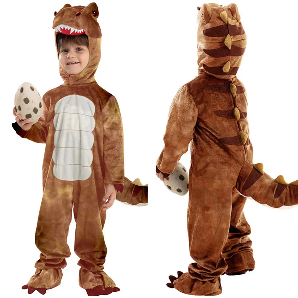 

Kids Dinosaur Cosplay Costume Children Boys Hooded Jumpsuit Stage Performance Clothes Outfits Halloween Carnival Party Suit