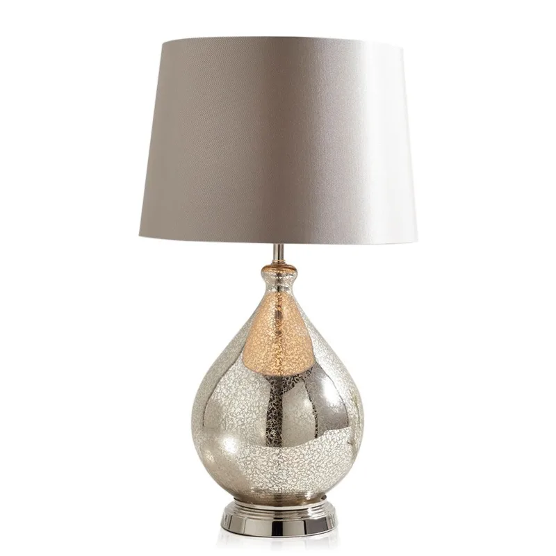 Glass fabric desk lamp, bedroom living room hotel atmosphere