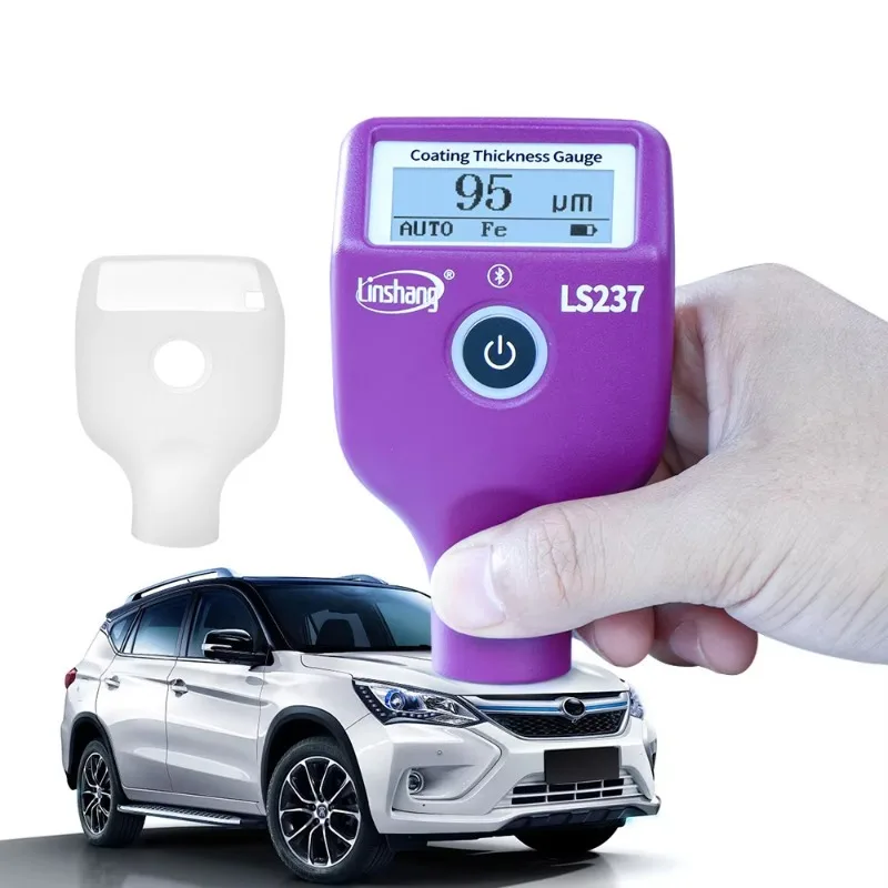 LS237 Car Paint Thickness Gauge for Auto Coating Identify Ferrous Putty Type-C Charge with Three Color and Rotatable Screen