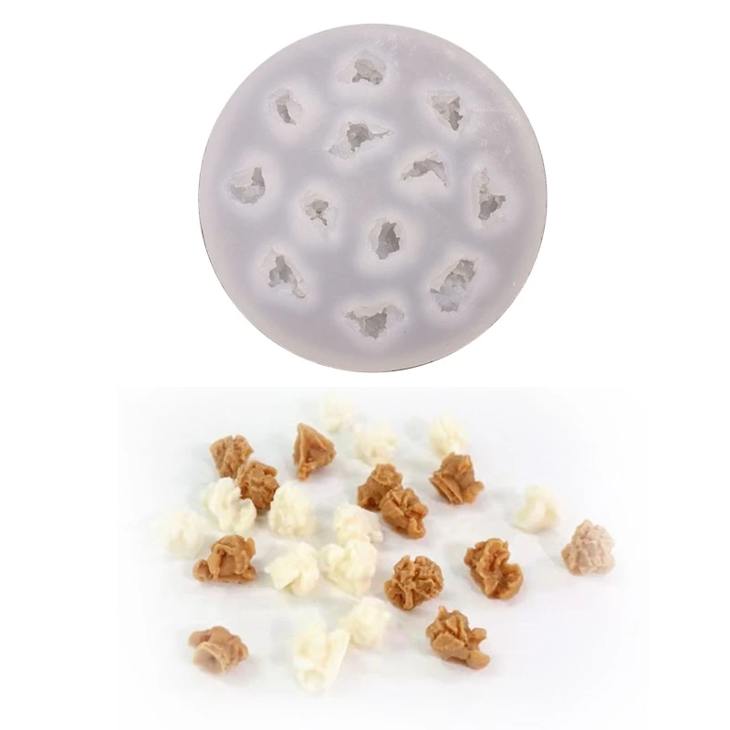 Popcorn Fondant Molds 12 Cavities Fondant Mold Round Silicone Candy Mold Popcorn Shape for Cake Crafting Project