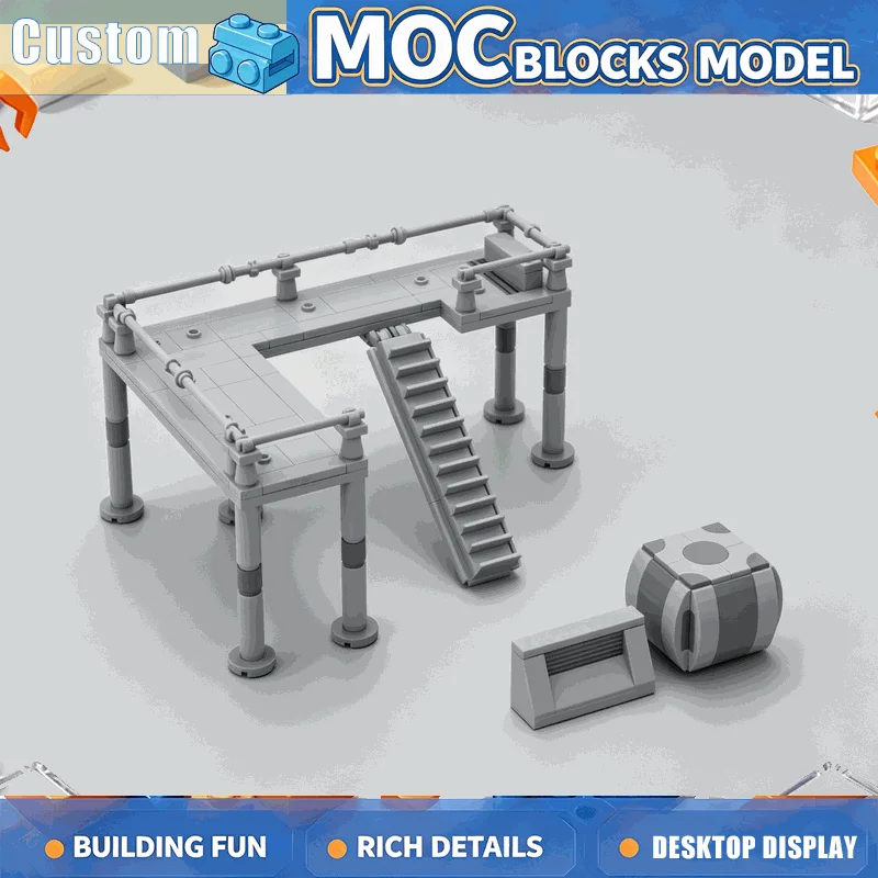 208PCS Industrial Cargo Platform With Crates Stairs Model Building Blocks Set Creative Assembly Educational Toy Collection Gift