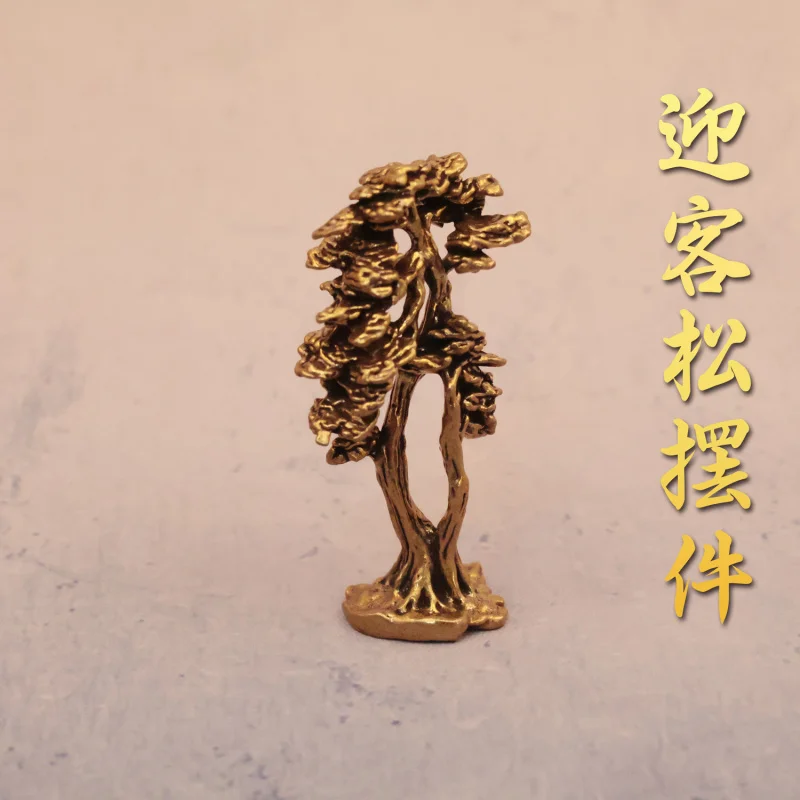 Brass Welcoming Pine Sand Casting Home Office Desktop Craft Gift Decoration Copper Ornament