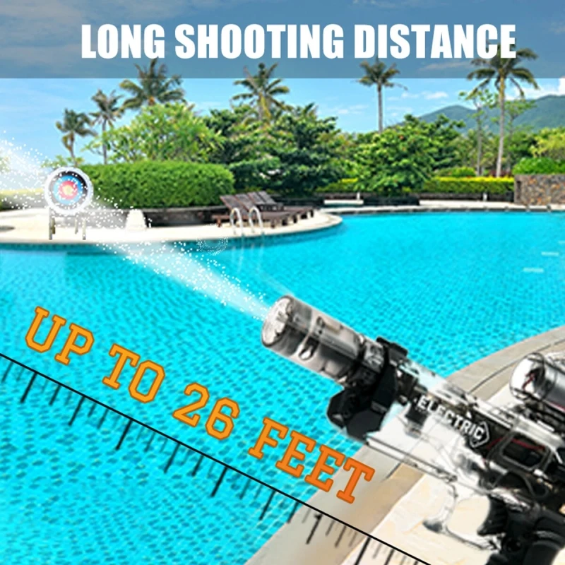 Flame Continuous Firing Electric Water Gun Toys Transparent High-pressure Bursts Strong Automatic Water Spray Guns Children Gift