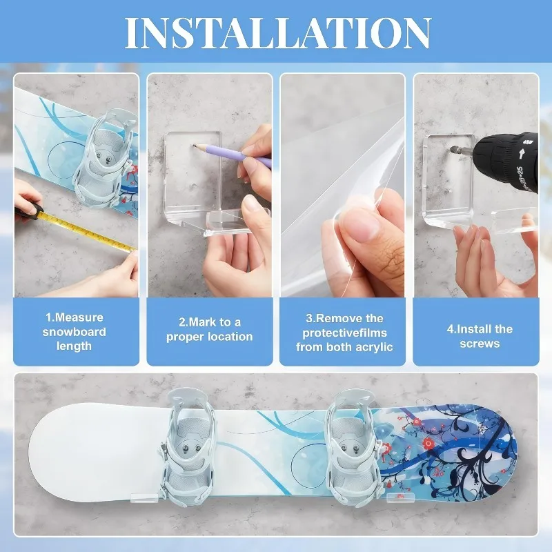

A65G-Fixed Mount Wall Stand Display Rack For Skateboard Indoor Floating Storage Skateboard Bracket