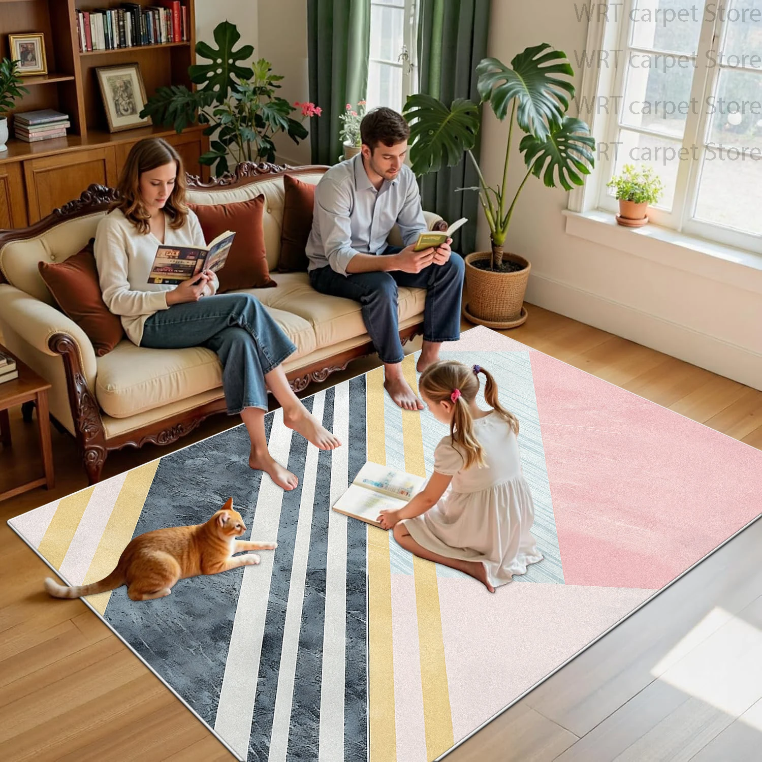 モダンな幾何学模様のリビングルームカーペット、軽贅沢な寝室用 - Home Decor Lighting Wholesale のレビューと価格