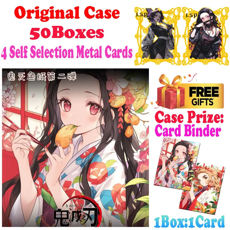 2024 Newest Case Wholesale Qingka Demon Slayer 2 Collection Colored Paper Shinobu Trading Mitsuri Tanjiro CCG TCG Hobbies Gift