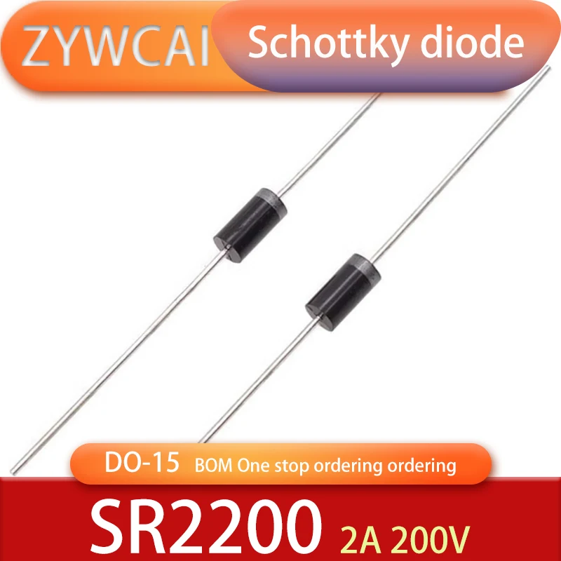 SR2200 DO-15 20PCS Schottky Barrier Rectifiers BOM One stop ordering ordering 2A 200V Schottky diode