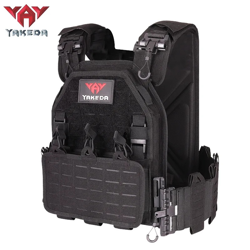 Imagem -02 - Yakeda-tactical Combat Vest Quick Detach Leve Laser Cut Training Vest Black Gear Carregando Novo 1000d 6094