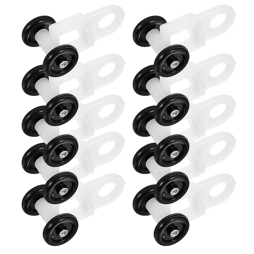 

10pcs Curtain Track Rollers Plastic Dual Bend Two-Wheel Gliders Smooth Silent Operation Nano Ball Bearing For Ceiling Shower