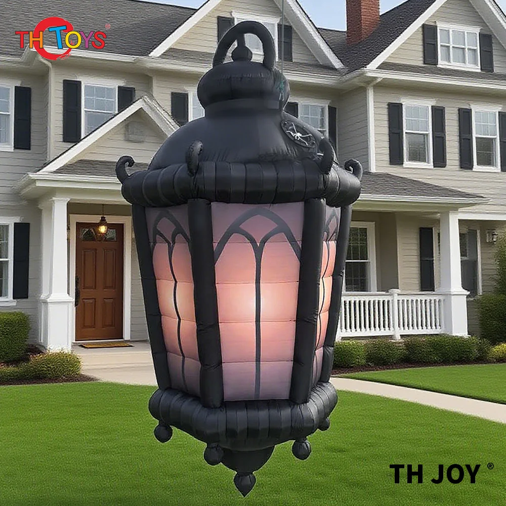 20 Fuß hohe aufblasbare Halloween-Laternenlampe für den Außenbereich mit Beleuchtung im Inneren