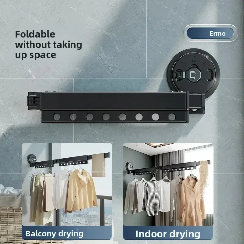 

Foldable Suction Cup Drying Rack, Indoor/Outdoor Window Hanger, No Drill Space-Saving, Compact Durable Clothesline