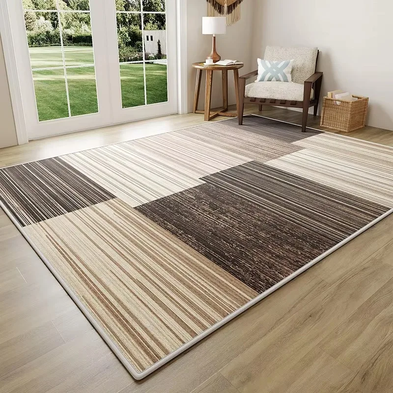 Modern Minimalist Ultra-fine Faux Cashmere Rug, Foldable Stain Resistant Easy Clean Floor Cover