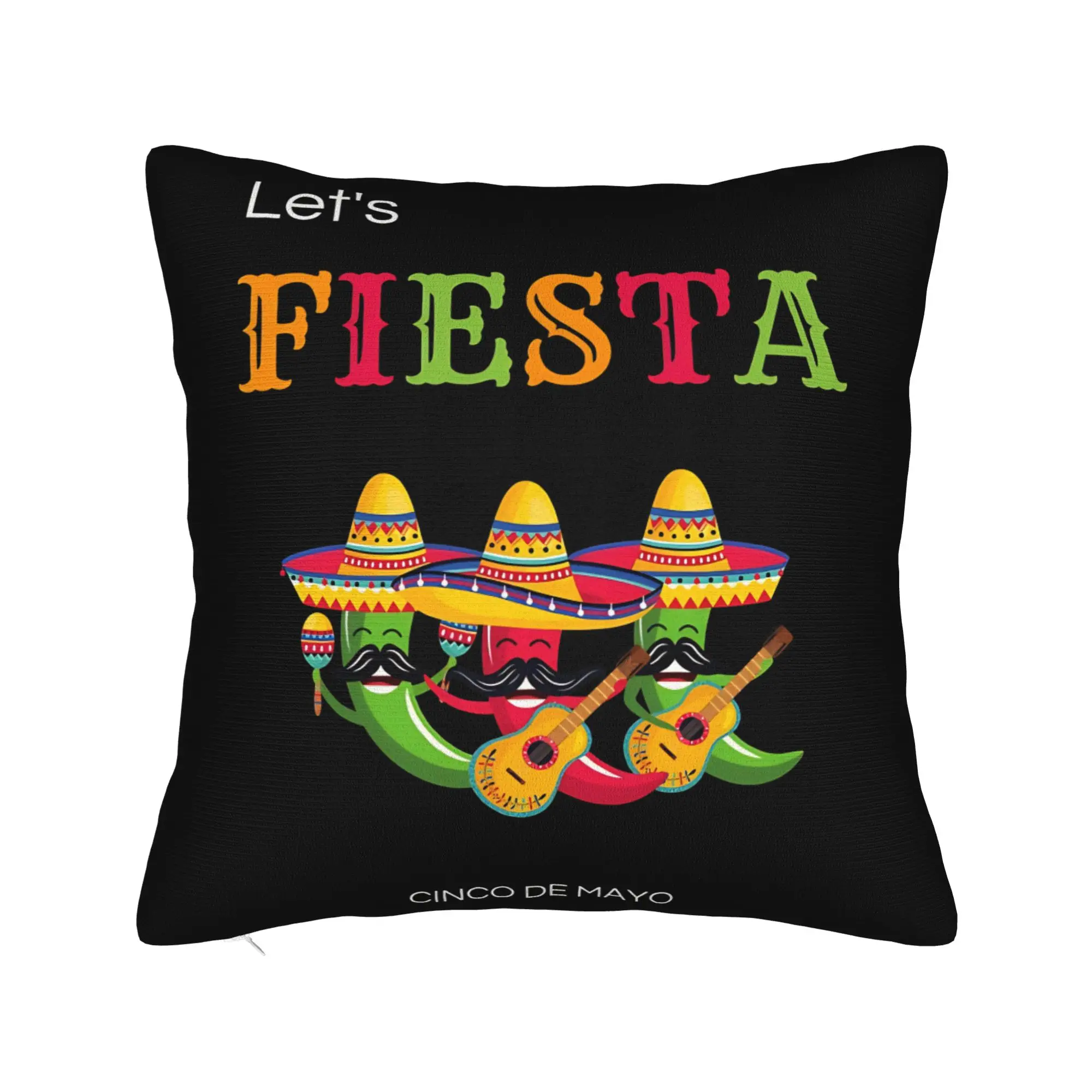 Pillow Cover Let's Shift Party Fiesta Mexican Amigo Cinco De Mayo Vintage Pillow Case For Sofa Couch Bed Living Room Pillowcases