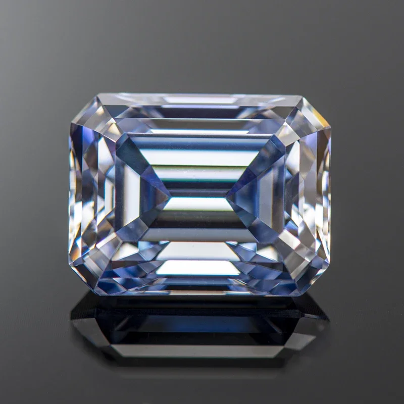 Moissanite Gemstone Emerald Cut Lavender Color Lab Grown Diamond Charms Advanced Jewelry Making Materials With GRA Certificate