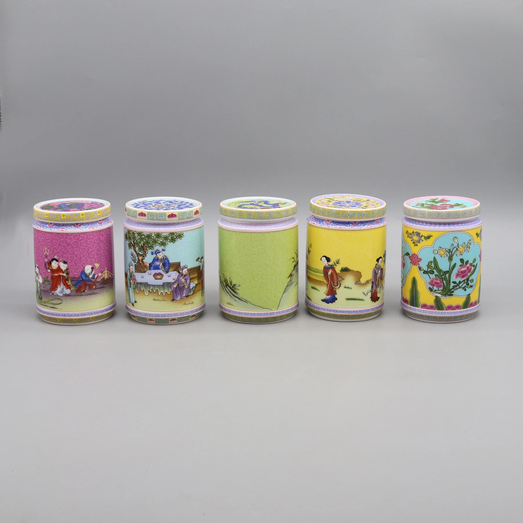 Pot with Paintings, Collectible Ceramics, Canister, Home Decoration