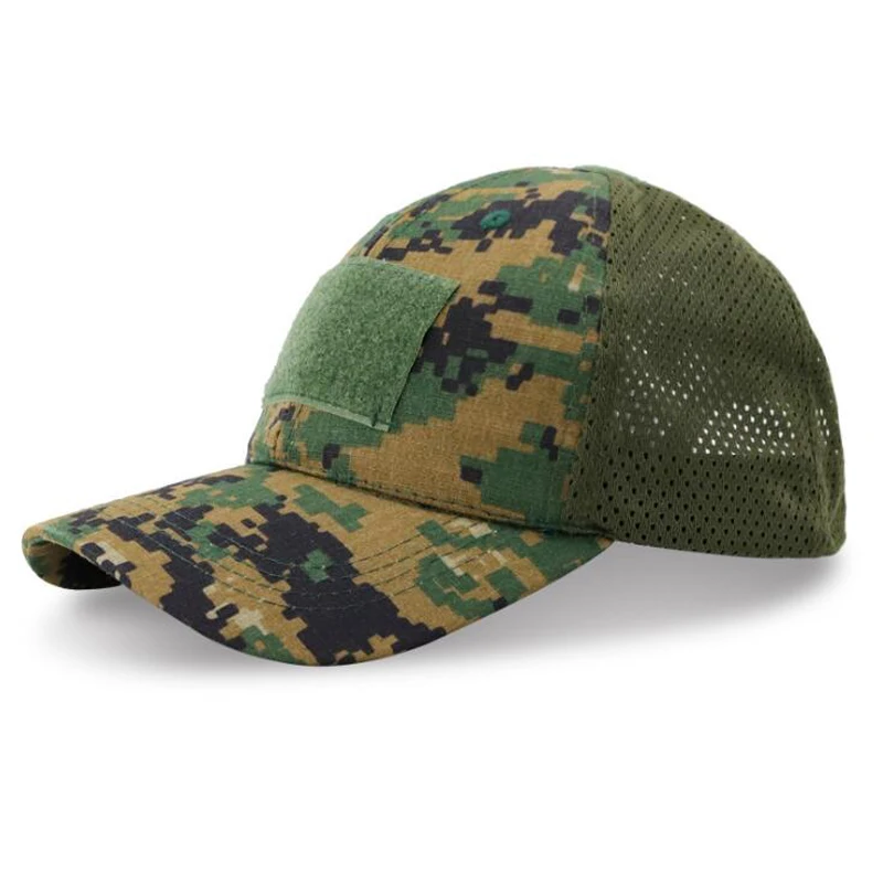 Summer Outdoor Camouflage Tactic Mesh Baseball Caps Digital ACU Special Force Green Snapback Hat Outdoor Disguise Caps