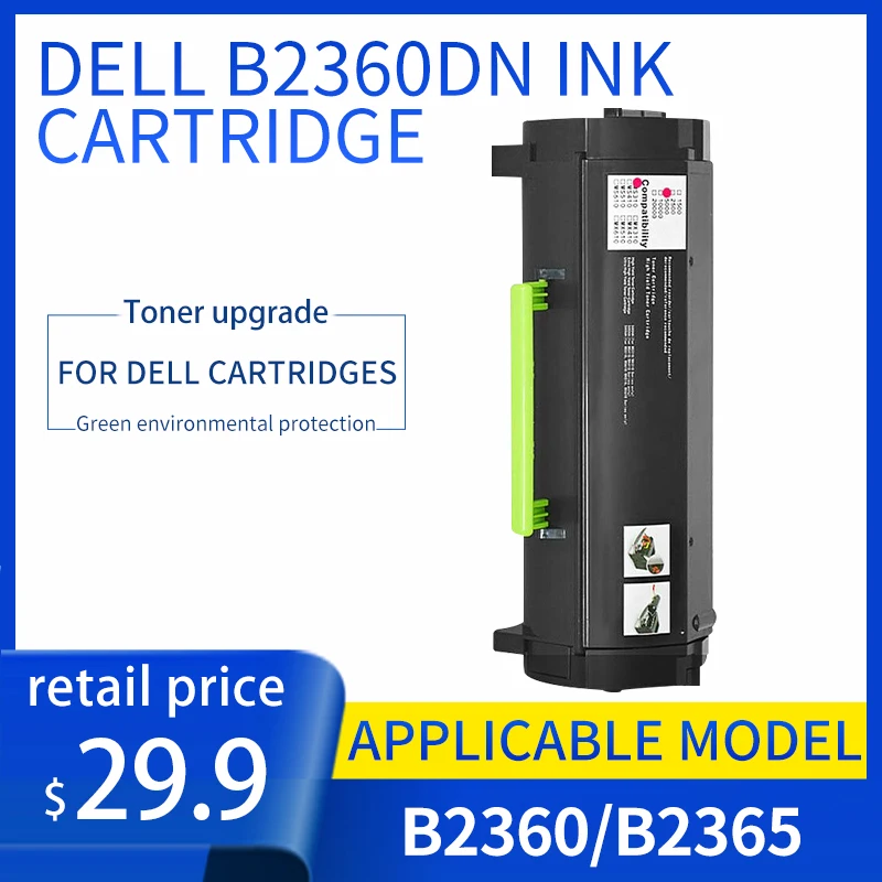 Dla wkład z tonerem dla Dell b2360 b2365 b3460dn b2360dn b3465 Toner do drukarki laserowej wkład z tonerem