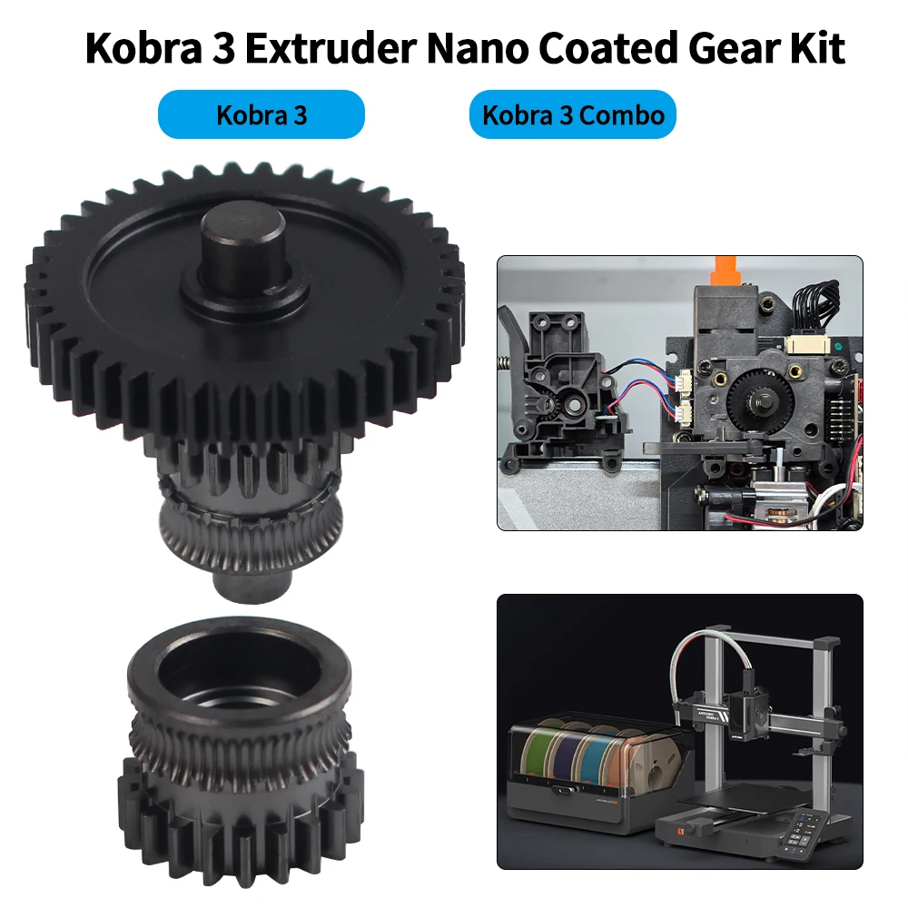 For Kobra 3 Extruder Nano Coating Kit High Wear Resistance Extruder Mold Steel Gears For 3D Printer Parts